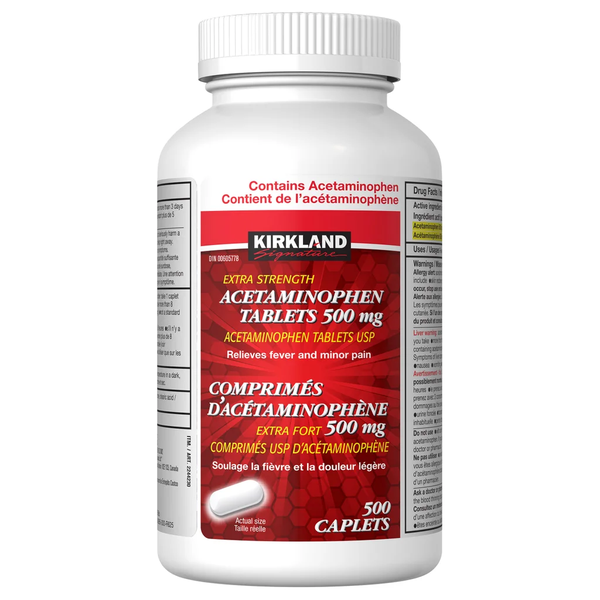 Acetaminofén Kirkland Signature 500 mg, 500 comprimidos